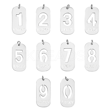 10Pcs 10 Style 201 Stainless Steel Pendants STAS-UN0026-25-1