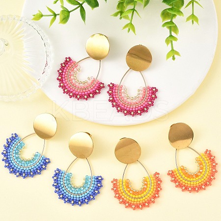 3 Pairs 3 Colors 304 Stainless Steel Dangle Stud Earring Sets for Women EJEW-MZ00755-1