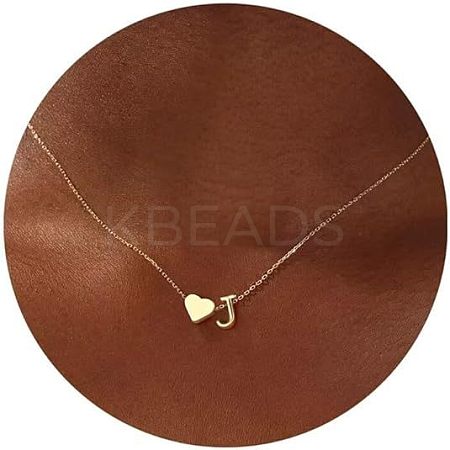 Simple Style Adjustable 316L Surgical Stainless Steel Heart and Initial Pendant Necklaces for Women WG95AEF-10-1