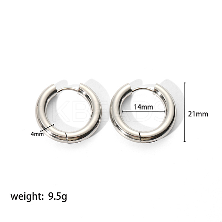 Simple and Elegant 304 Stainless Steel Ring Hoop Earrings for Fashionistas YS1475-6-1