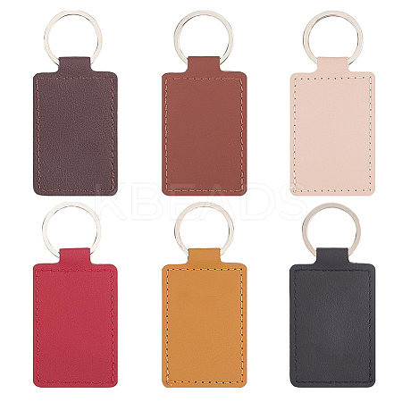 12Pcs 6 Colors PU Keychain KEYC-SC0001-89-1