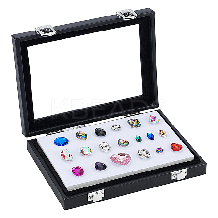 Black PU Leather Jewelry Display Cases CON-WH0085-134A-1