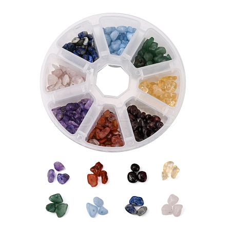 8 Colors Natural Stones Chip Bead Sets G-FS0002-33-1