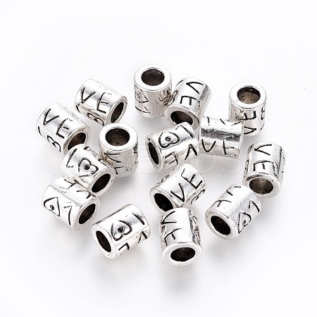 Tibetan Style Alloy European Beads TIBEB-Q065-01AS-RS-1