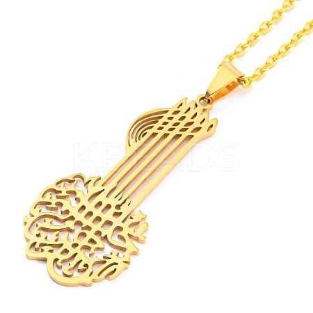 201 Stainless Steel Pendant Necklaces LS-NJEW-E101-03G-1