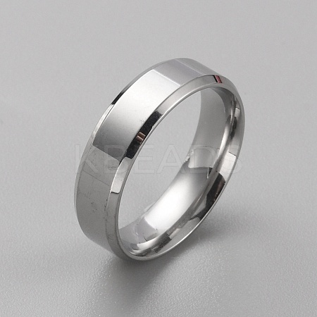 Stainless Steel Simple Plain Band Ring for Men Women RJEW-WH0015-04D-1