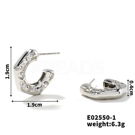 Copper Geometric Micro Zircon Stud Earrings KI5789-1-1