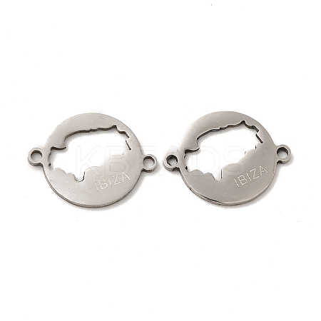 Tarnish Resistant 201 Stainless Steel Connector Charms STAS-K251-007S-1