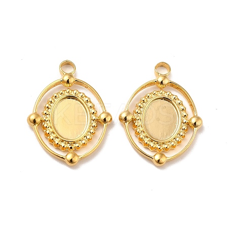 Ion Plating(IP) 304 Stainless Steel Pendant Cabochon Settings STAS-I197-005G-1