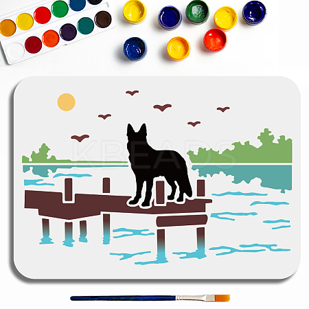 1Pc PET Hollow Out Drawing Painting Stencils DIY-MA0005-76B-1