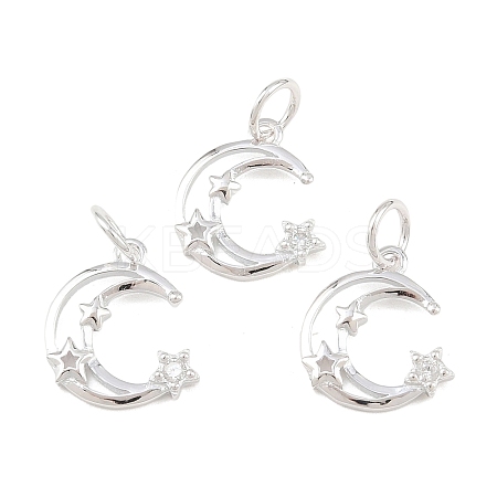 925 Sterling Silver Pave Clear Cubic Zirconia Charms STER-A049-08A-S-1