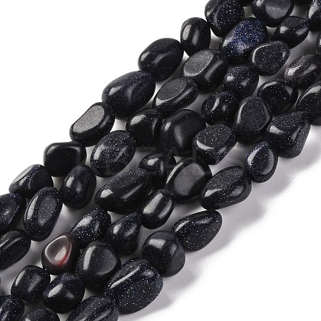 Synthetic Blue Goldstone Beads Strands G-G146-A35-01-1