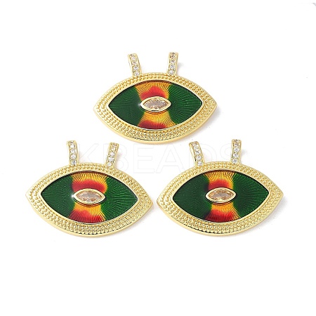 Brass Micro Pave Cubic Zirconia Pendants KK-F892-03G-1