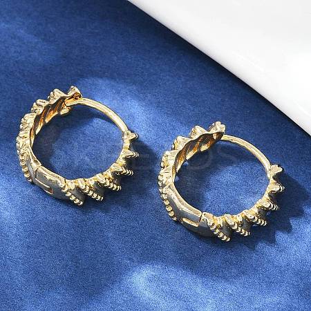 Brass Twist Hoop Earrings EJEW-G446-03G-1