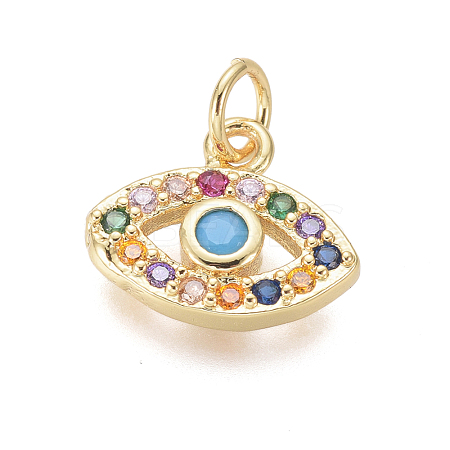Brass Micro Pave Cubic Zirconia Charms ZIRC-I032-70G-1