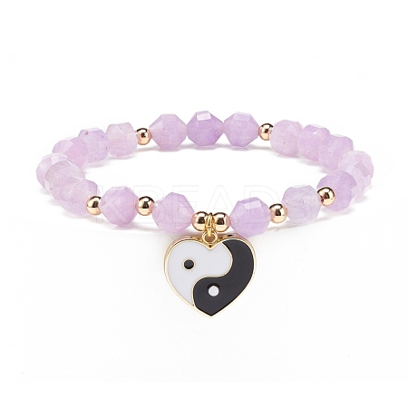 Natural Lavender Amethyst Stretch Bracelet BJEW-JB08525-05-1