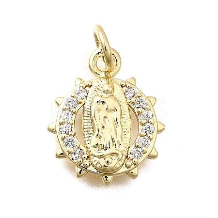Brass Micro Pave Cubic Zirconia Pendants KK-P336-04B-G-1