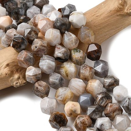 Natural Bamboo Leaf Agate Beads Strands G-Z119-A27-03-1