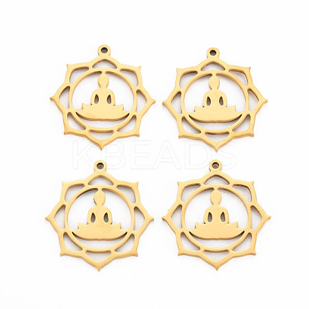 Chakra 201 Stainless Steel Pendants STAS-S119-153G-1