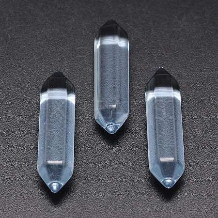 Faceted Bullet Glass Double Terminated Pointed Beads for Wire Wrapped Pendants Making GLAA-K002-30mm-03-1