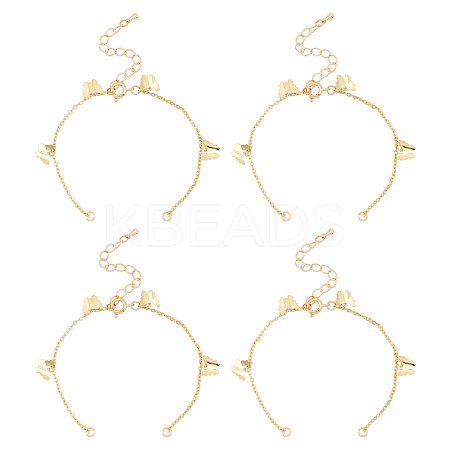 10Pcs Brass Curb Chains Bracelet Making AJEW-UN0001-19-1