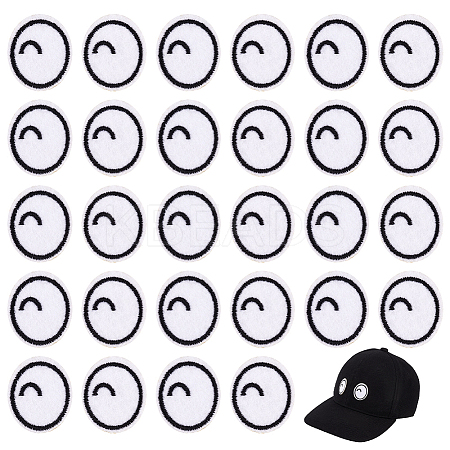 20 Pairs Cartoon Eyes Polyester Embroidery Cloth Iron on Patches PATC-BC0001-10-1