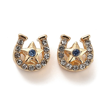 Alloy Rhinestone European Beads FIND-Q115-06G-1