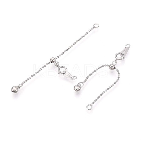 925 Sterling Silver Ball Chain Extenders STER-T008-59S-1