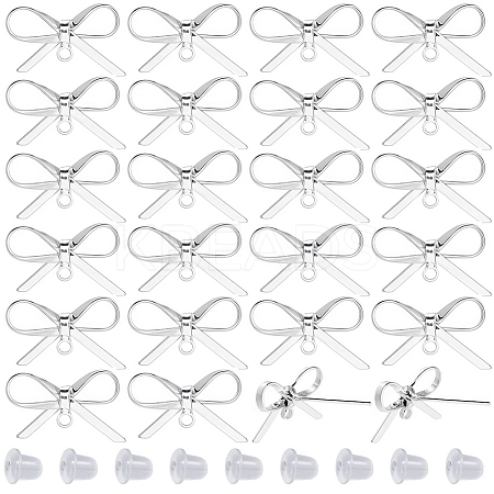20Pcs Brass Stud Earring Findings KK-SC0008-01S-1