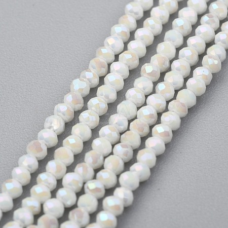 Electroplate Glass Beads Strands GLAA-F079-A-AB02-1