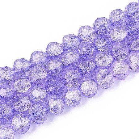 Transparent Crackle Glass Beads Strands GLAA-N053-8mm-05-1