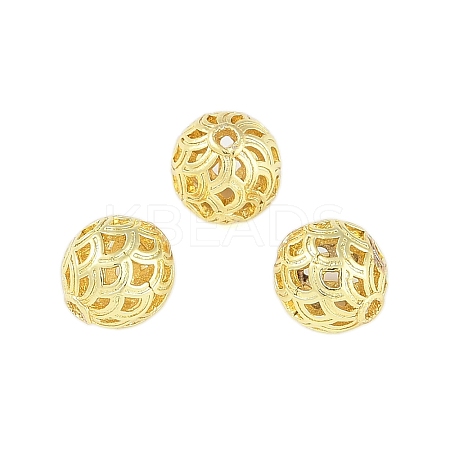 Brass Hollow Beads KK-A226-07B-G-1