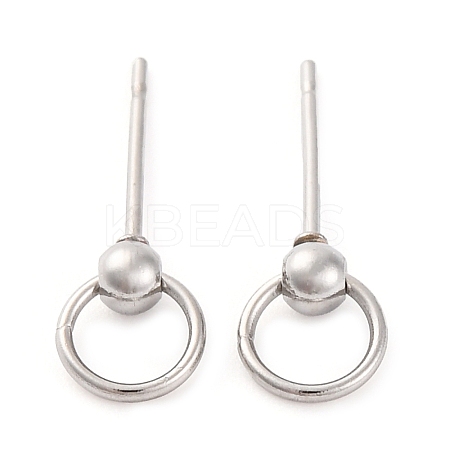 Anti-Tarnish 304 Stainless Steel Studs Earring Findings STAS-H226-08P-01-1