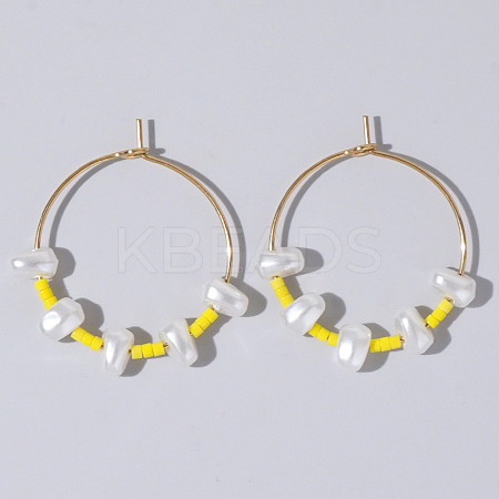 Mixed Rice Bead Vintage Imitation Pearl Earrings for Sophisticated Style DH7154-3-1