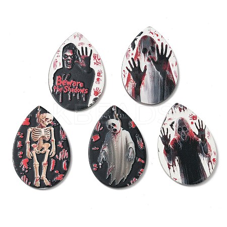 Halloween Printed Acrylic Pendants OACR-G053-01-1