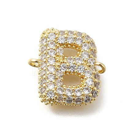 Brass Micro Pave Cubic Zirconia Letter Links KK-I717-04B-1