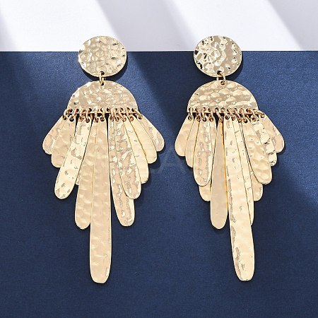 Zinc Alloy Flat Round Chandelier Earrings EJEW-Z107-03G-02-1