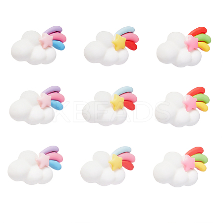 30Pcs 5 Colors Resin Cabochons RESI-CJ0001-187-1