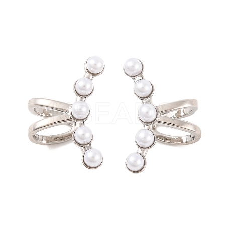 Brass Cuff Earrings EJEW-U015-19P-1