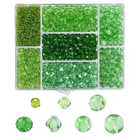 7 Styles Transparent Glass Beads EGLA-YW0003-91A-1