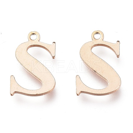 PVD Vacuum Plating  304 Stainless Steel Charms STAS-H112-S-RG-1
