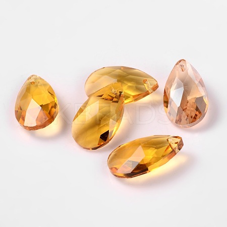 Faceted Teardrop Glass Pendants GLAA-O008-A14-1