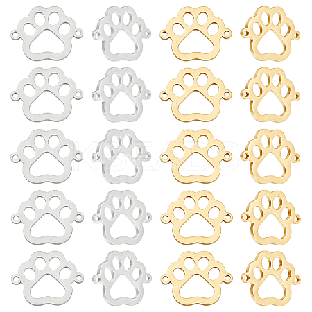20Pcs 2 Colors 304 Stainless Steel Hollow Connector Charms STAS-HY0001-58-1