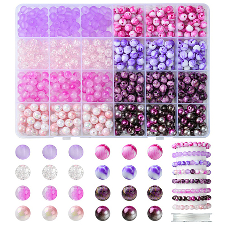 DIY Round Acrylic Beads Bracelets Jewelry Making Kits DIY-FS0007-40-1