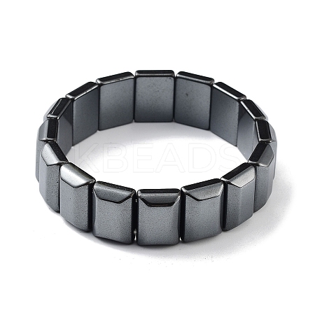 Non-Magnetic Synthetic Hematite Beaded Stretch Bracelets BJEW-H589-02B-1