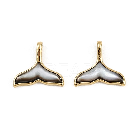 Natural Black Lip Shell Whale Tail Charms KK-A269-58G-1
