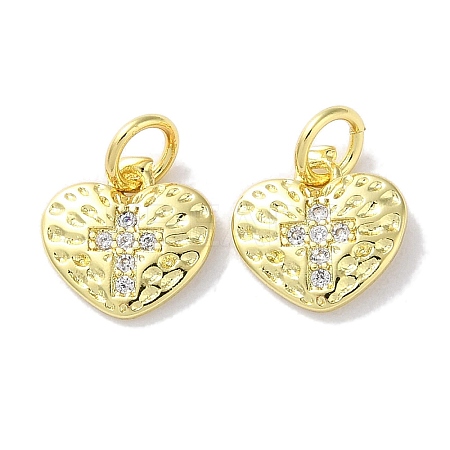 Rack Plating Brass Micro Pave Clear Cubic Zirconia Pendants KK-Z039-16G-1