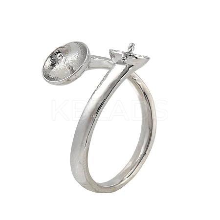 Brass Finger Cup Peg Ring Settings KK-L184-55P-1