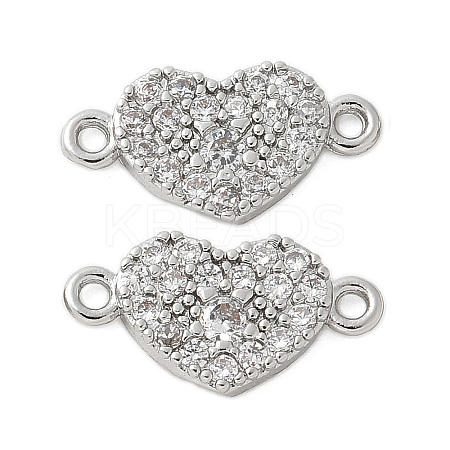 Brass Micro Pave Cubic Zirconia Connector Charms KK-U056-43P-1