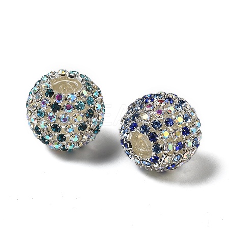 Sparkle Glass Rhinestone Round Beads OACR-S048-01-1